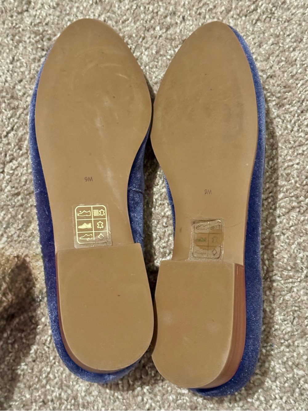 Jack Rogers Golden Retriever Velvet Loafers Blue Size 9 - Great Condition - Picture 5 of 6